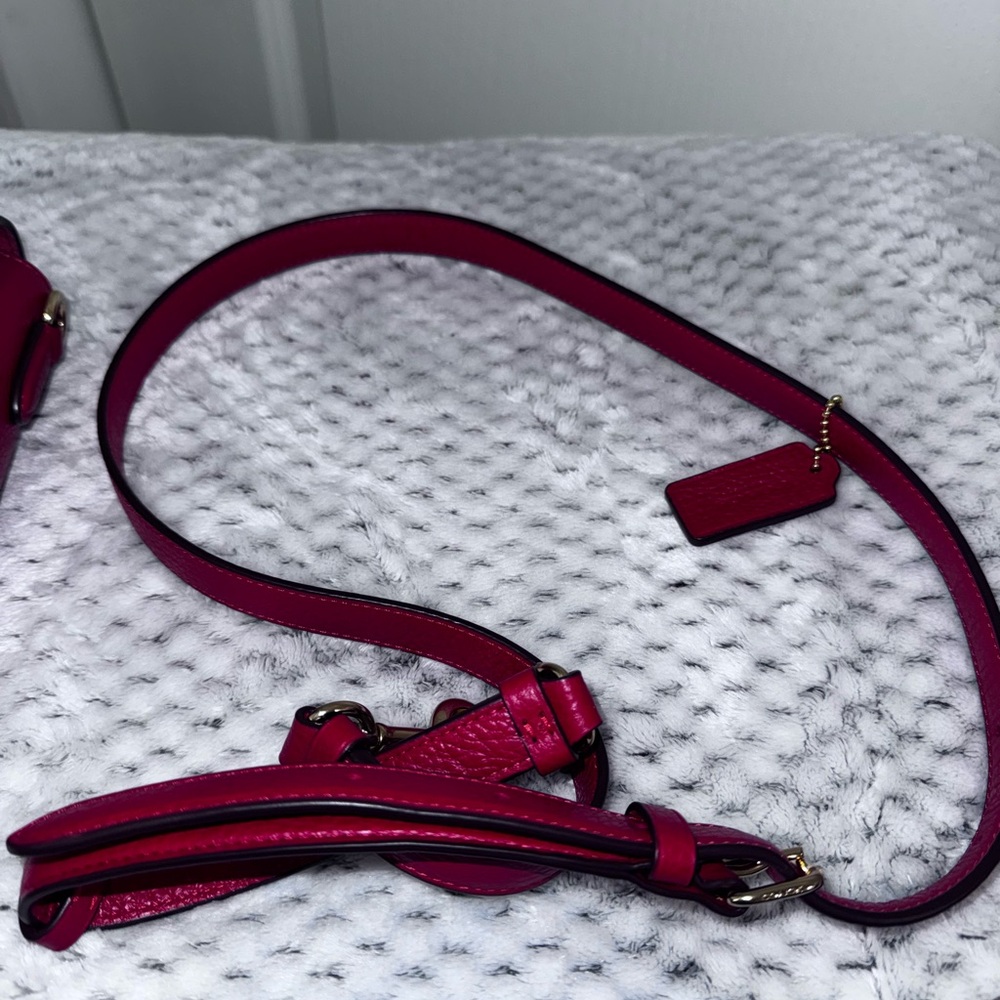 Coach Red Pebble Leather Crossbody - Picture 8 of 8